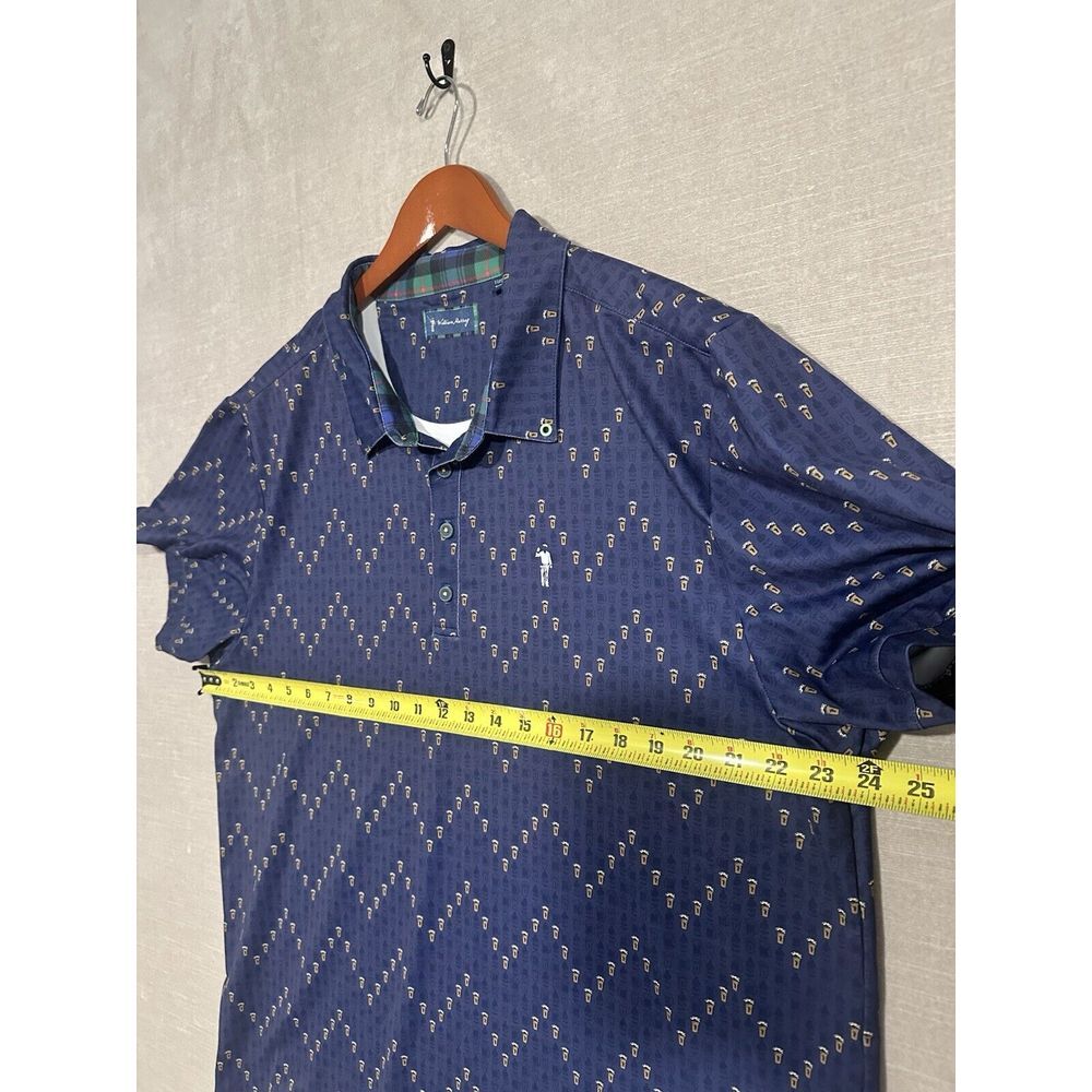 William Murray Men's Performance Golf Polo Shirt‎  Beer Keep Em Coming Blue XXL - Picture 5 of 7